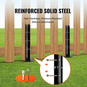 Kit di Riparazione per Pali di Recinzione in Acciaio Resistente, 4 Pezzi, Ancoraggi a Picchetto per Terra, Diametro Interno 2x2 Pollici, Fissaggi per Supporto Sicuro della Recinzione - Product Image 2