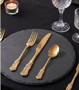Elegant Vintage <b>Dessert</b> Spoon And <b>Fork</b> Set With Ornate Metal Handles High Mirror Polish Flatware For Dining And Coffee - Product Image 1
