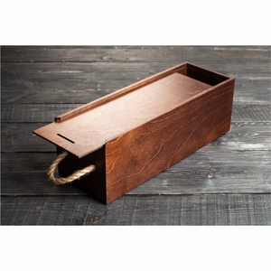 Vintage Style Paulownia Wood Wine Gift <b>Caddy</b> <b>Wooden</b> Wine Bottle Holder with Leather Accents Wine Storage Box for Anniversary - Product Image 4