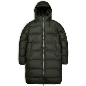 Chaqueta Larga Acolchada de Invierno con Capucha, Mangas Largas, Cierre de Cremallera, Color Sólido, Exterior de Poliéster, Abrigo Grueso y Cálido - Product Image 1