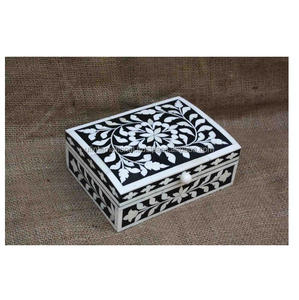 Boîte d'incrustation d'os Boîte à bijoux en résine couleur naturelle pour la maison et le bureau à la recherche du meilleur design attrayant à vendre produit - Product Image 3