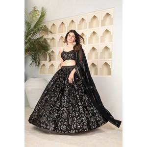 Lehenga choli เดรสงานพรอมสุดหรูปักลายสวยงามสำหรับปาร์ตี้ - Product Image 5