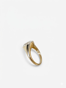 2ct Oval Cut Bezel <b>Set</b> Men's Signet <b>Ring</b> 14K/18K Yellow <b>Gold</b> Statement Band Lab Grown Diamond Chunky Engagement <b>Ring</b> Unisex <b>Ring</b> - Product Image 3