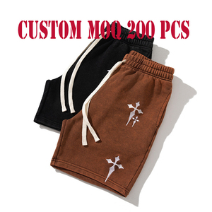 Shorts de survêtement pour hommes en coton épais 100 %, vêtements de haute qualité, streetwear décontracté, taille élastique, couleur unie - Product Image 4