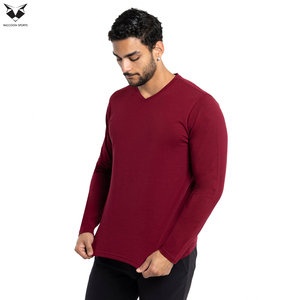 Chemise à manches longues de qualité supérieure, vêtements décontractés élégants, hauts à manches longues fabriqués au Pakistan, t-shirt classique à manches longues et col en V pour hommes - Product Image 2