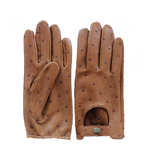 Gants en cuir longs jusqu'au poignet, respirants, non doublés, style uni, pour l'hiver, l'extérieur et l'usage quotidien - Product Image 1