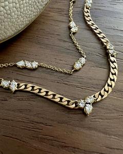 Cuban Link <b>Choker</b> Necklace Wholesale Pear Marquise Lab Grown Diamond 14K Real Solid Gold Thick Curb Chain Pendants Factory Price - Product Image 4
