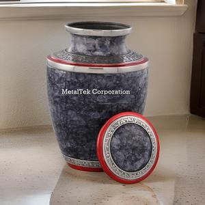 Grandes urnes de crémation en aluminium Cendres humaines Urnes funéraires pour femmes adultes et hommes pour l'enterrement Cendres Pots Décoratifs Granit Marbre Finition - Product Image 5
