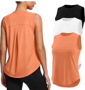 Débardeur sportif plissé croisé pour femme, séchage rapide, col ras du cou, ourlet incurvé asymétrique, respirant, tendance, idéal pour l'été - Product Image 4