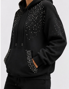 Fashion Bling Hoodie Women Sparkly Crystal Pullover Sweatshirt Oversized Streetwear Hoodie For Women In Wholesale Price - Product Image 3