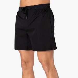 Men's Solid Color Orange Shorts <b>Elastic</b> Waist Casual Knitted Cotton Breathable Mid Waist Short Pants - Product Image 3