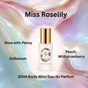 Brume corporelle Miss Roselily 30ml, Eau de Parfum, Parfum solide 10g pour femme, Ingrédients naturels, Parfum floral longue durée, Vente en gros - Product Image 4