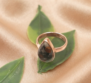 Natural Ocean Jasper Pear 925 Sterling Silver Handmade Gemstone Resizable <b>Rose</b> <b>Gold</b> Yellow <b>Gold</b> Plated Boho Jewelry for <b>Men</b> - Product Image 6