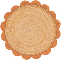 Tapis circulaire en jute tissé à la main, style bohème, décoration d'appoint pour la maison