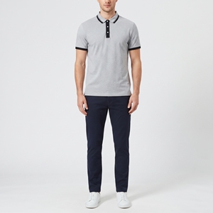 Camiseta de Hombre de Alta Calidad, 100% Algodón Jersey, Tejido Sólido, Bordada, de Secado Rápido, Casual, Manga Corta, con Botones, Logotipo Personalizado en la Parte Delantera, 200g - Product Image 1