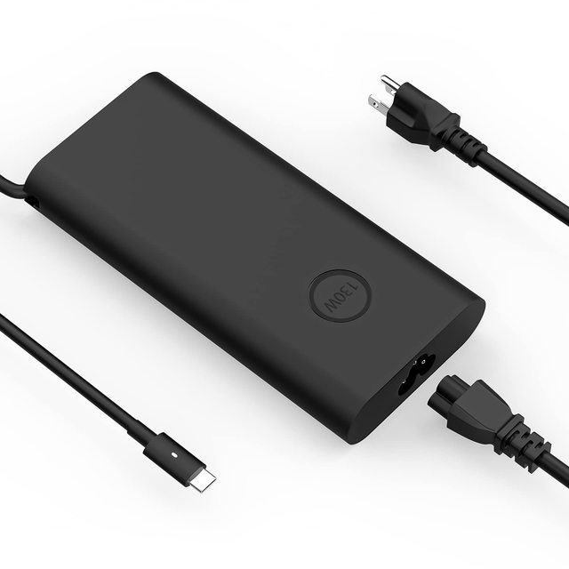 130W USB-C Power Adapter for Laptop 7390 Latitude E3500 E5510 E3300 E5400 E5410 90W 65W ABS Material SCP Function OVP
