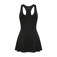 Ensemble de robe athlétique personnalisée pour femme de pickleball avec fermeture éclair sur le devant, jupe courte au genou, taille élastique, sans bretelles, coupe régulière, imperméable