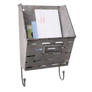 Bolsillo de pared montable de alta utilidad, artesanía de Material galvanizado y madera, bolsillo de pared Interior bohemio y estante de almacenamiento de documentos - Product Image 6