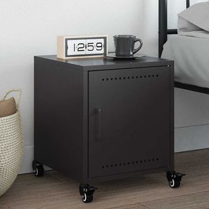 เหล็กรีดเย็นสีดำตู้ข้างเตียง14.2x15.4x17.1ใน nightstands - Product Image 1