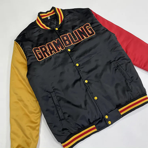 Wholesale Custom Color Fashion <b>Jackets</b> Custom Logo Patch Embroidery High Quality Quilt Lining Contrast Sleeves Varsity <b>Jacket</b> - Product Image 3
