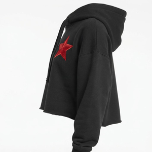 Custom Wholesale High Quality Women Tracksuit Cropped Hoodie Long Sleeves Drop Shoulders Jogger <b>Set</b> Custom <b>Embroidery</b> - Product Image 2