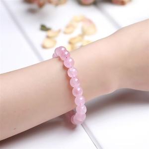 Natural Stone Rose Quartz Crystal Beads Folk Art Fairy Style Round Polished Handmade Bracelets Women <b>Men</b> Healing Energy 8mm - Product Image 2