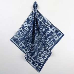 Beautiful Fashionable Cotton Block Printed Indigo <b>Bandana</b> for <b>Men</b> and Women for Outdoor Summer Season - Product Image 3