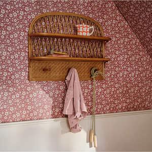 Élégante étagère murale en rotin, étagère décorative murale suspendue, organisateur en rotin naturel, idéal pour le rangement et la présentation dans l'entrée - Product Image 4