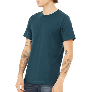 เสื้อยืดคอกลมแขนสั้นผู้ชายผ้าฝ้ายแท้ 100% สกรีนโลโก้ด้านหน้าสองสี แบบ OEM สั่งทำได้ ระบายอากาศ แห้งเร็ว เหมาะสำหรับออกกำลังกาย - Product Image 4