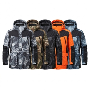 Veste de pêche sur glace pour homme, personnalisée OEM, imperméable, isolée, camouflage neige, parka avec capuche, coupe-vent, manteau de chasse en plein air - Product Image 4