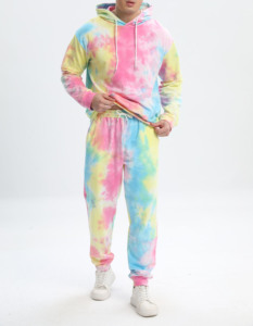 Survêtements d'hiver pour hommes sur mesure, respirants, de haute qualité, en polyester/coton, avec des motifs imprimés tie-dye personnalisés, jogging - Product Image 2