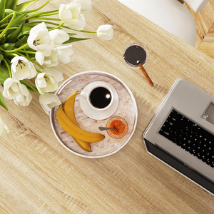 Bandeja Redonda de Nácar de Alta Calidad, Buen Precio, Madera y MDF para Alimentos, Bandeja Decorativa de Vietnam - Product Image 5