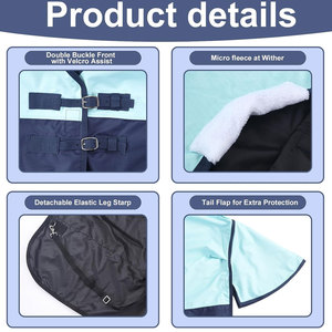Fabricant OEM, prix compétitif, couvertures pour chevaux en polyester de haute qualité, résistantes, imperméables, respirantes, pour la course, utilisables en hiver. - Product Image 2