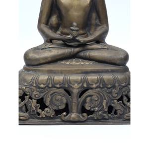 Estatua de metal elegante con escultura de latón de Buda coronado de 14 pulgadas - Product Image 1