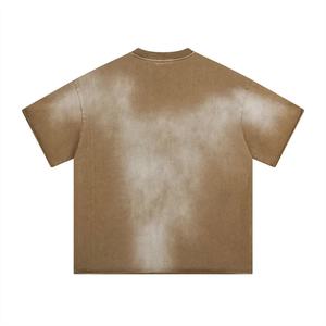 T-shirt personnalisé avec logo, vintage, en coton épais 100 %, effet délavé, coupe oversize, col ras du cou, épaules tombantes, coupe carrée, style streetwear, formel - Product Image 2