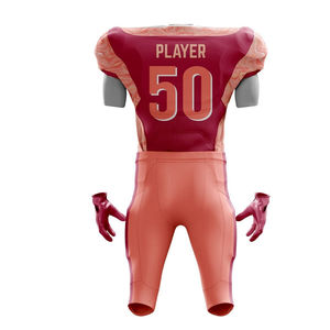 Derniers modèles d'uniformes de football américain personnalisés avec impression par transfert thermique, haute qualité, 100% polyester, antibactérien, respirant - Product Image 4