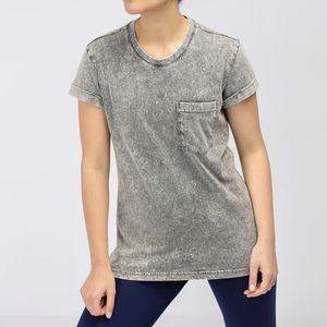 Camisetas de Invierno para Mujer de Alta Calidad, Corte Holgado, Lavado Ácido, Impresión Personalizada en Serigrafía, Lona Transpirable de Secado Rápido, Algodón Premium - Product Image 1