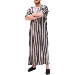 เสื้อผ้ามุสลิมแบบเรียบร้อยพร้อมโลโก้สั่งทำได้ในราคาที่เหมาะสม ชุดญุบบะห์ผู้ชายแบบหรูหราสไตล์อาหรับ คอตั้ง เสื้อคลุมยาว / ทาวบ์ - Product Image 1