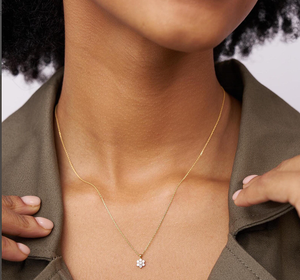 จี้เพชรทรงปรินเซสคัท 14KT ทองคำ พร้อมสร้อยคอ - Product Image 4