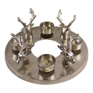 Centro de mesa navideño artesanal de metal y madera para la decoración festiva de la sala de estar y la mesa de comedor del hogar. - Product Image 3