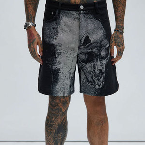 2026 Men Fashion <b>Stretch</b> Causal Short Jeans Denim Shorts Blue Black Denim Swear Men's Shorts Canvas Fabric High Street - Product Image 1