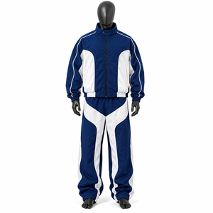 Conjunto Deportivo Informal para Hombre, Chaqueta Cortavientos de Nailon, Pantalones Deportivos, Secado Rápido, Cierre de Cremallera, Estampado Reflectante, Holgado, Talla Grande - Product Image 4
