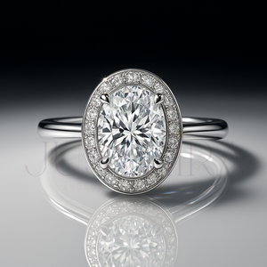 Bague solitaire ovale sertie de diamants, la plus vendue en 2026, pour le quotidien, le bureau et les mariages – Cadeau élégant pour elle - Product Image 1