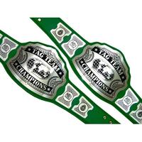 Ceinture de championnat MMA personnalisée haut de gamme, boucle en métal noir et or, sangle en cuir personnalisée, unisexe, pour événements sportifs