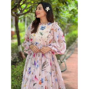 ชุดเดรสแม็กซี่พิมพ์ลายดอกไม้สำหรับผู้หญิงแขนยาวหรูหราสบายๆชุดปาร์ตี้ฤดูร้อน - Product Image 3