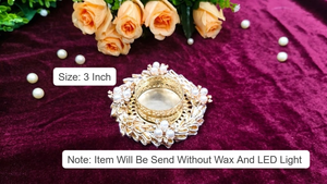 Portavelas de Metal con Perlas Hechas a Mano de Lujo para Diwali, Bodas, Decoración del Hogar, Regalo de Boda, Portavelas Diya, Recuerdo de Inauguración de Casa - Product Image 3