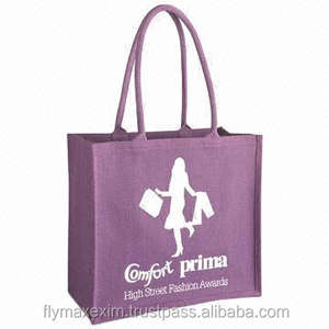 Vente en gros Logo personnalisé Fourre-tout en toile de jute écologique blanc naturel Sac à provisions en jute d'épicerie - Product Image 4