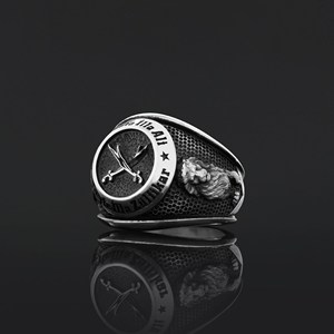 Anillo Islámico BOJ 02 Muhammad Resulullah, Caligrafía Musulmana, Regalo Religioso, Anillo de Plata 925 para Mujer, Certificado GIA - Product Image 3