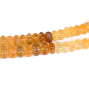 Cuentas de Citrino Natural Talladas en Forma de Melón, Cuentas Redondas para Joyería, GDS2280/2 - Product Image 4