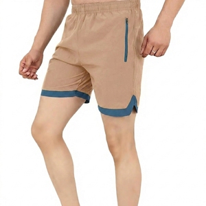 Quick Dry Sport <b>Shorts</b> With Zipper Pocket Elastic Waist Mid Length Woven <b>Polyester</b> <b>shorts</b> men lightweight running - Product Image 3